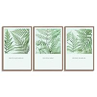 3 Piece Framed Canvas Wall Art Green Leaves Canvas Prints Home Artwork Decoration for Living Room,Bedroom - 16
