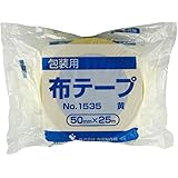 寺岡 包装用布テープ 黄 50ミリ&times;25m 1535