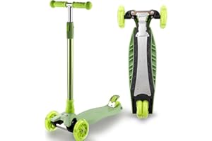 WV WONDER VIEW 3 Wheel Scooter for Kids Ages 6-12,Kids Scooter with Light Up Wheels, Sturdy Deck Design, and 4 Height Adjustable Suitable for Kid Ages 3-12