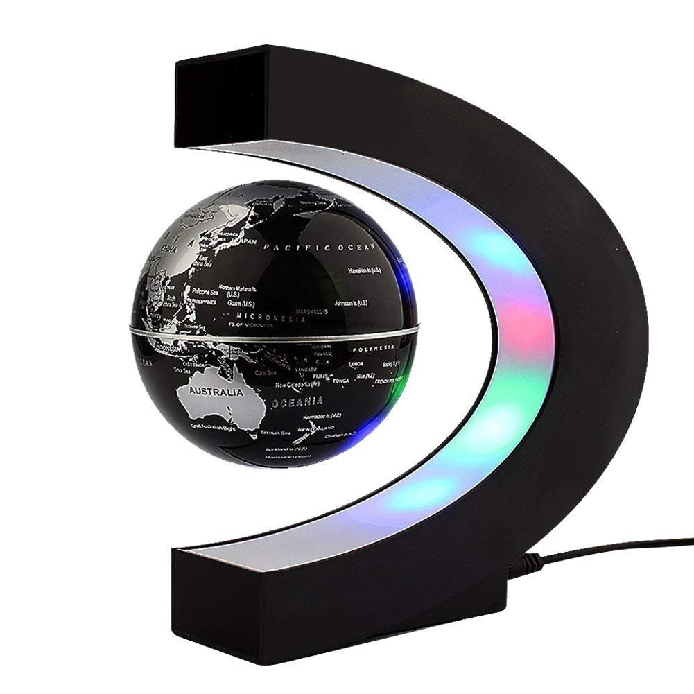 Levitating Globe, C Shape Floating Globe With LED Lights Field