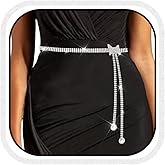 COSYDAYS Silver Rhinestone Belt Sparkly Waist Chain Fashion Bling Dress Belts Accessories for Women