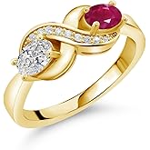 Gem Stone King 925 Sterling Silver White Lab Grown Diamond Ring For Women | 0.40 Cttw | Oval 6X4MM | Gemstone April Birthstone | Size 8