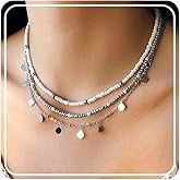 RINHOO FRIENDSHIP Bead Choker Necklace for Woman Bohemian Beaded Layered Summer Necklace Adjustable Beach Jewelry for Woman