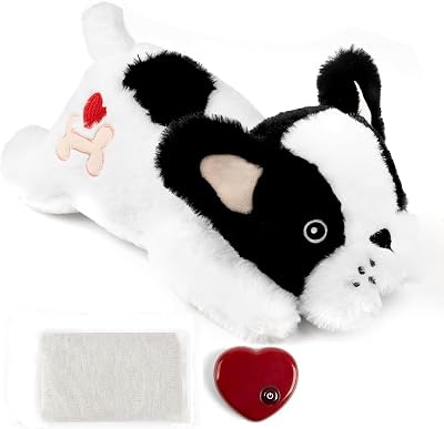 Pet Prime Bulldog Plush Toy with Heartbeat Warmth for Puppies Anxiety Relief