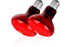 Jaenmsa 100 Watt UVA UVB Heat Lamp Bulbs for Reptile,Basking Infrared Night Light Bulbs for Bearded Dragon, R80 Reptile Heat Bulbs for Lizard/Aquatic Turtles/Chicken/Snake/Gecko Heating Lamp 2-Pack