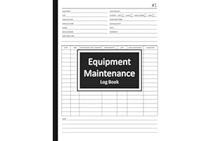 Equipment Maintenance Log Book: Repairs, Service, and Preventive Care of Machinery Tracker for Home or Business