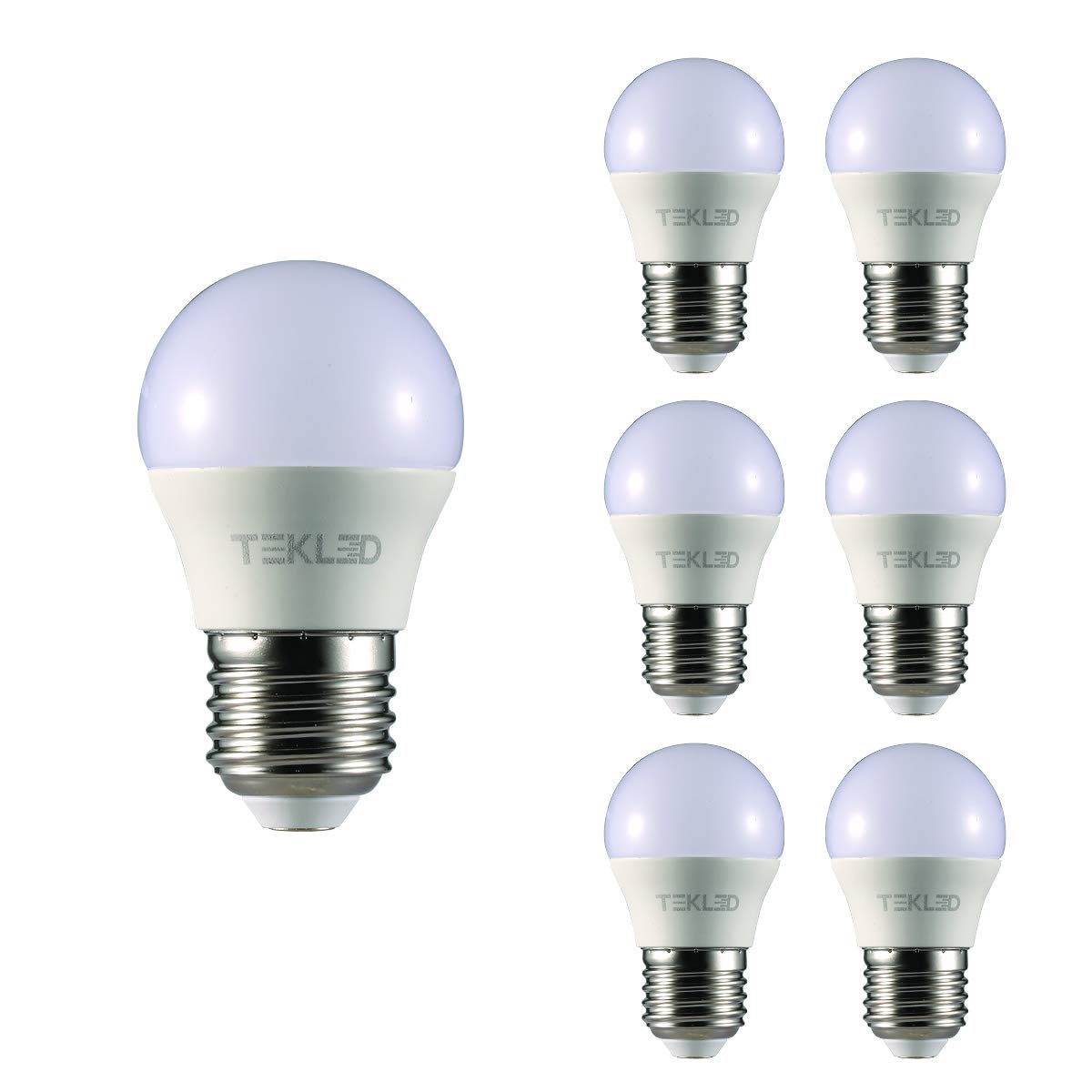 TEKLED® G45 Golf Ball LED Bulbs | E27 Edison Screw | Energy Saving 5W Light Bulb 40W Incandescent Bulb Equivalent | 2700K 400LM NONDIMMABLE | 6-Pack | Warm White