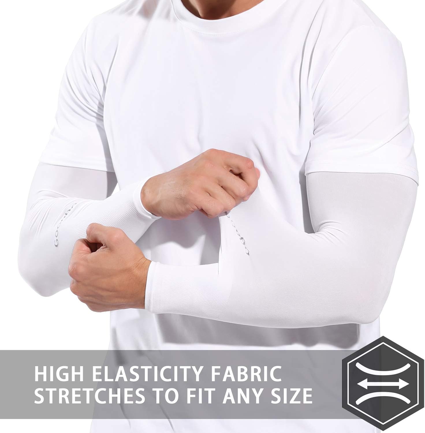 UV Sun Protection Cooling Arm Sleeves for Men & Women Compression Tattoo Sleeves for Baseball Football Running Cycling: Clothing