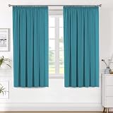 H.Versailtex Blackout Curtains 2 Panels 66 x 54 Teal with Tiebacks view 2