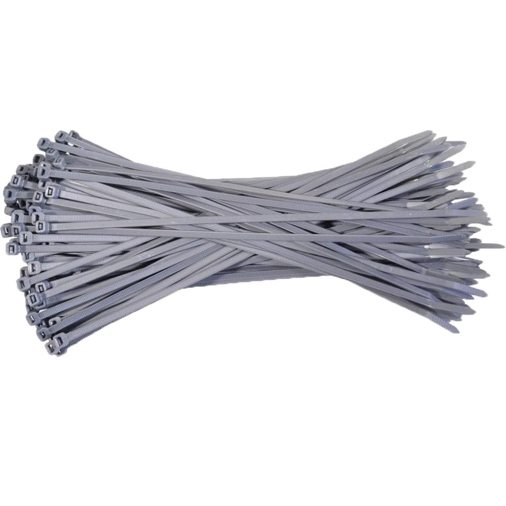 KafTon Pack of 100 Silver Cable Zip Ties, UL Nylon, Perfect for PC, Bicycle Tie Wrap DIY Home Wire Vegetable Garden Office (200mm x 4.8mm) Silver