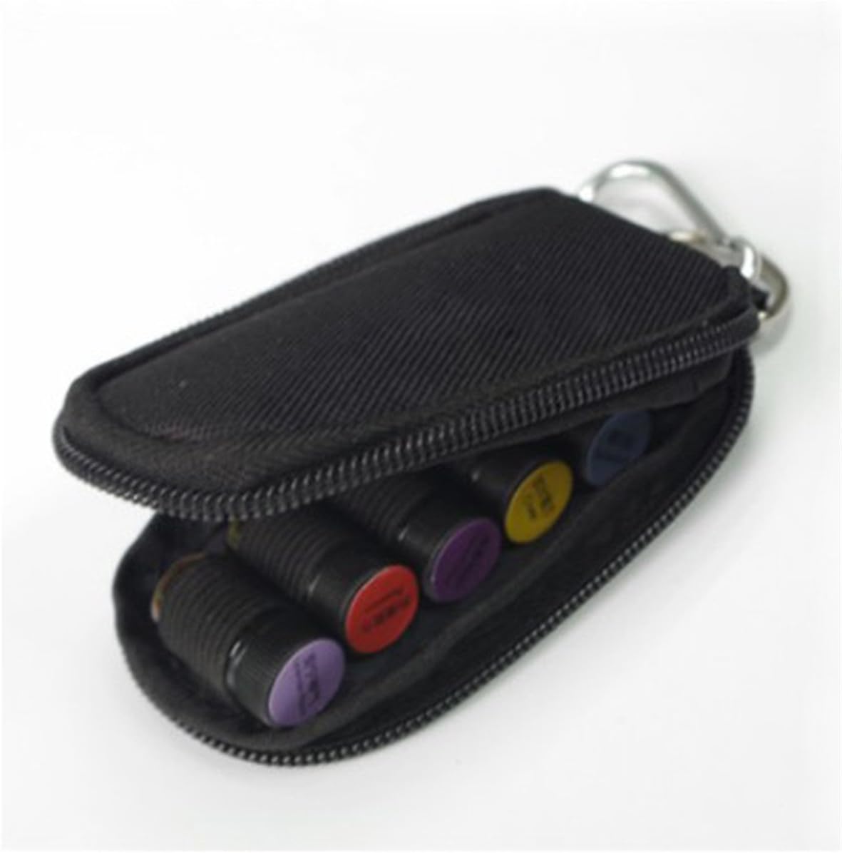10 Slots 3ML Bottle Essential Oil Carrying Case Portable Handle Bag for Travel (Black)
