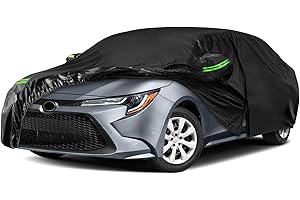 SAPUBK Waterproof Car Cover Compatible with Honda Fit 2009-2018 2019 2020, Black Car Cover with Inner Cotton & Safety Lock for Snow Rain Dust Hail UV Protection