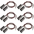 Gebildet 6pcs Recessed Wired Security Window Gate Contact Sensor Alarm Magnetic Reed Switch, Magnet Near - Connect Circuit, Magnet Away - Break Circuit,Magnetic Switch(Cylindrical,Brown)