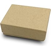 TheDisplayGuys - 100-Pack #11 Cotton Filled Cardboard Paper Jewelry Boxes Gift Case - Kraft Brown (2.1" x 1.5" x 0.8") - for Shipping or Storage