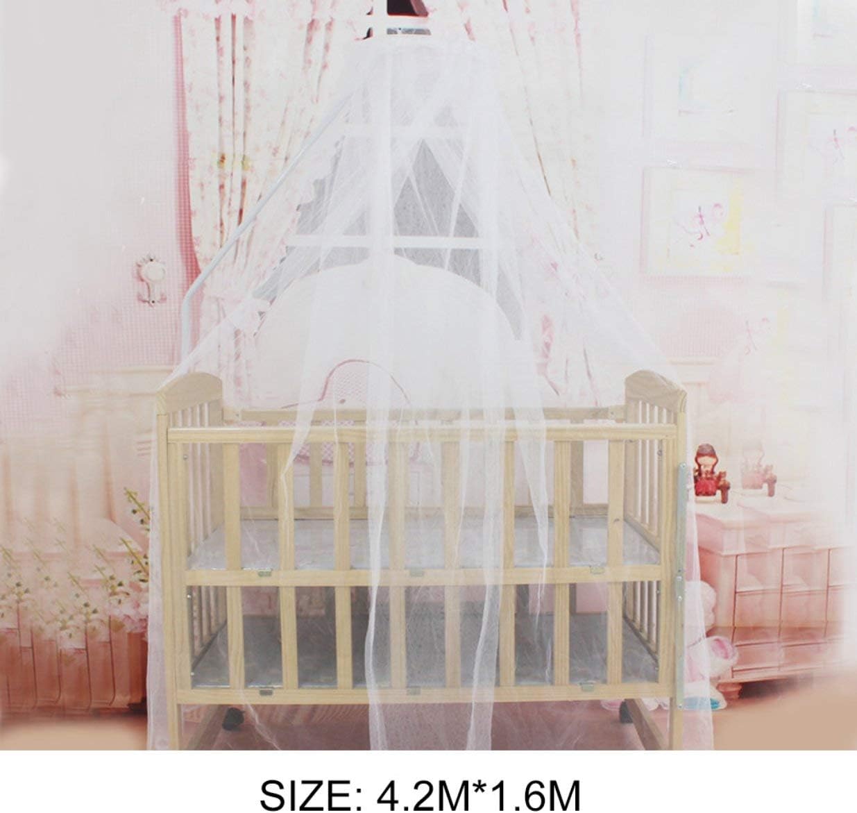 Voxloud Com Blanc Sairis Ete Literie Pour Bebe Berceau Moustiquaire Taille Portable Rond Enfant Lit De Bebe Moustique Mesh Hung Dome Rideau Net Literie Et Linge De Maison Matelas Et Linge De Lit