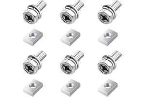 smseace 12Pack M6x16mm Battery Terminal Bolts and Nuts 304 Stainless Steel Motorcycle Battery Bolts with Square Nuts for ATV,Bike,Scooter,Motorcycle