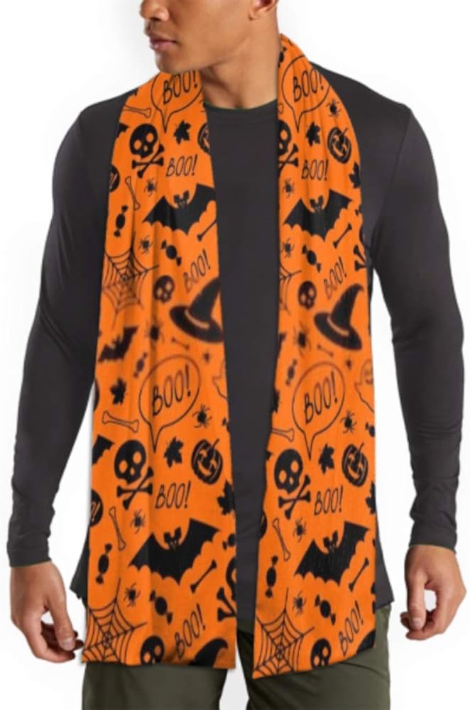 Men's And Women Winter Fashion Scarf Halloween Orange Festive Seamless