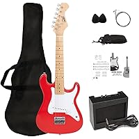 CB SKY 30 Inch Kids Electric Guitar Beginner Kit, Junior Size Electric Guitar for Children with Amplifier, Beautiful Chritsma