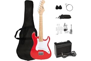 CB SKY 30 Inch Kids Electric Guitar Beginner Kit, Junior Size Electric Guitar for Children with Amplifier, Beautiful Chritsma