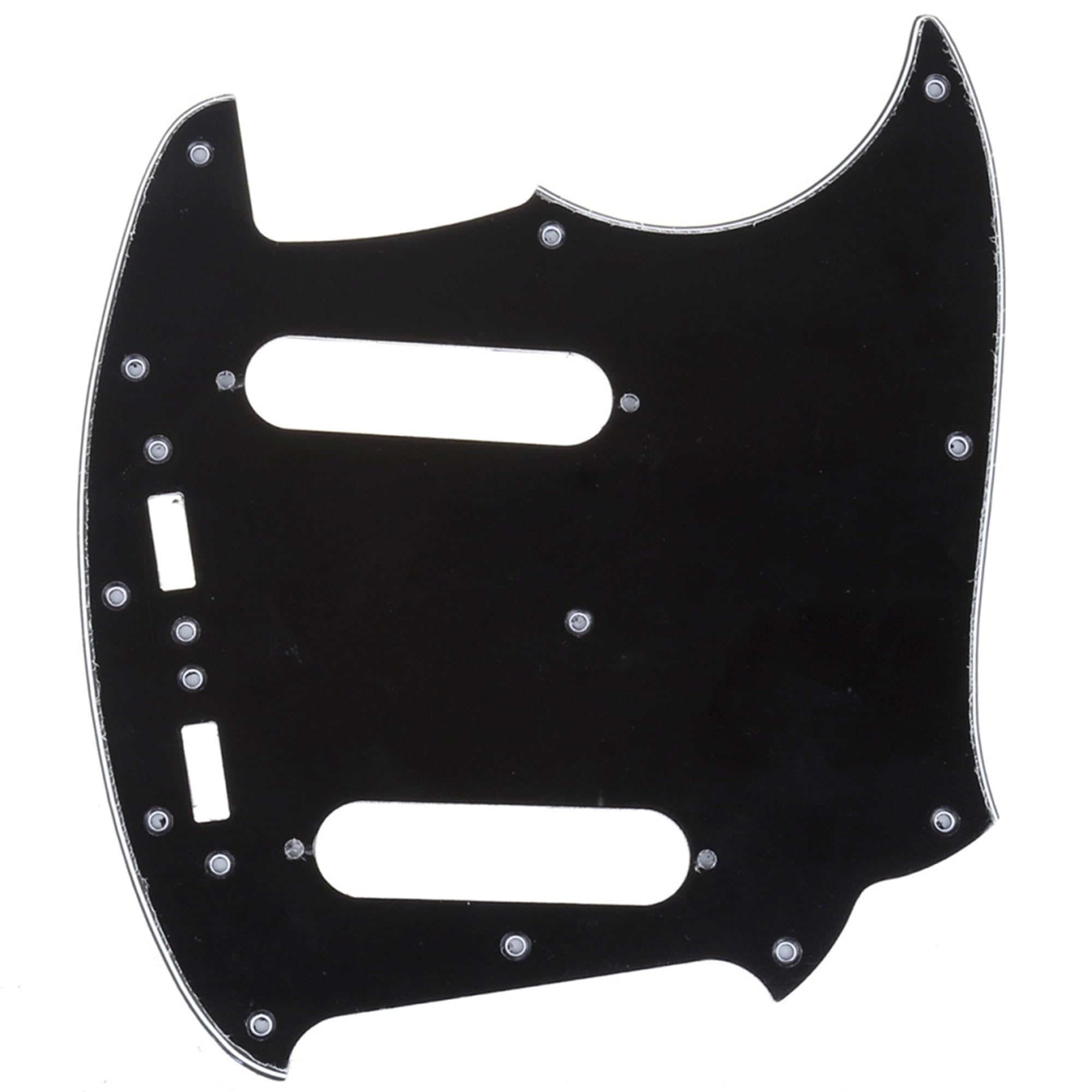 Musiclily Pro 12-Hole Guitar Pickguard for JPN Fender Japan Mustang, 3Ply Black