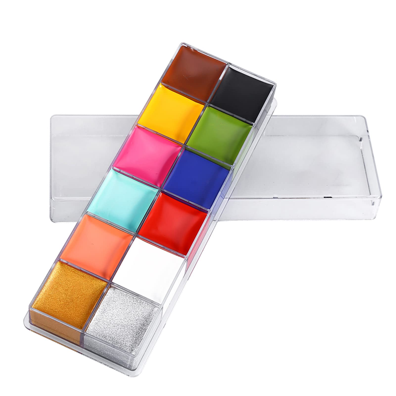 Tattoo Painting,2 Types IMAGIC 12 Colors Face Body Flash Tattoo Oil Painting Pigment Paint Makeup Tool(#2)