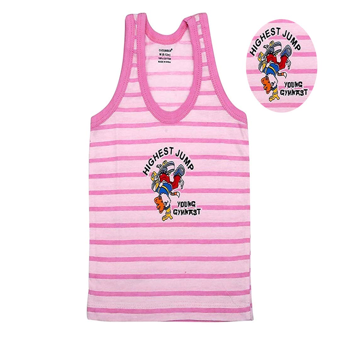 Cucumber Baby Cotton Regular Fit Sleeveless Cartoon Print Vest