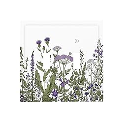 Vintage Botanical Purple Floral Lavender Green