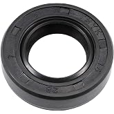 uxcell Oil Seal, TC 16mm x 28mm x 7mm Nitrile Rubber Cover Double Lip with Spring for Bearing Shaft, Black Pack of 1