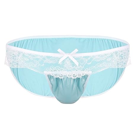 Agoky Herren sexy Slips Spitzen Unterwäsche Low Rise Unterhose elastische Bikini Briefs Panties Sissy Höschen Dessous Nachtwäsche