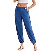 Ekouaer Jogger Pajamas Pants Baggy Lounge Pj Pant Cotton Sleep Bottoms Fall Sweatpants with Pockets for Women