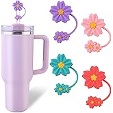 4 Pcs Cherry Blossom Straw Toppers for Stanley Cup,Silicone straw topper for Stanley 20&30&40 Oz Tumbler,Cherry blossom straw covers fits perfectly with all Cups of 10mm/0.4inches