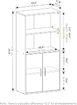 Furinno PASIR Book Shelf Door Bookshelf 59.9 W x 121.4 H x 30 D cm White view 7