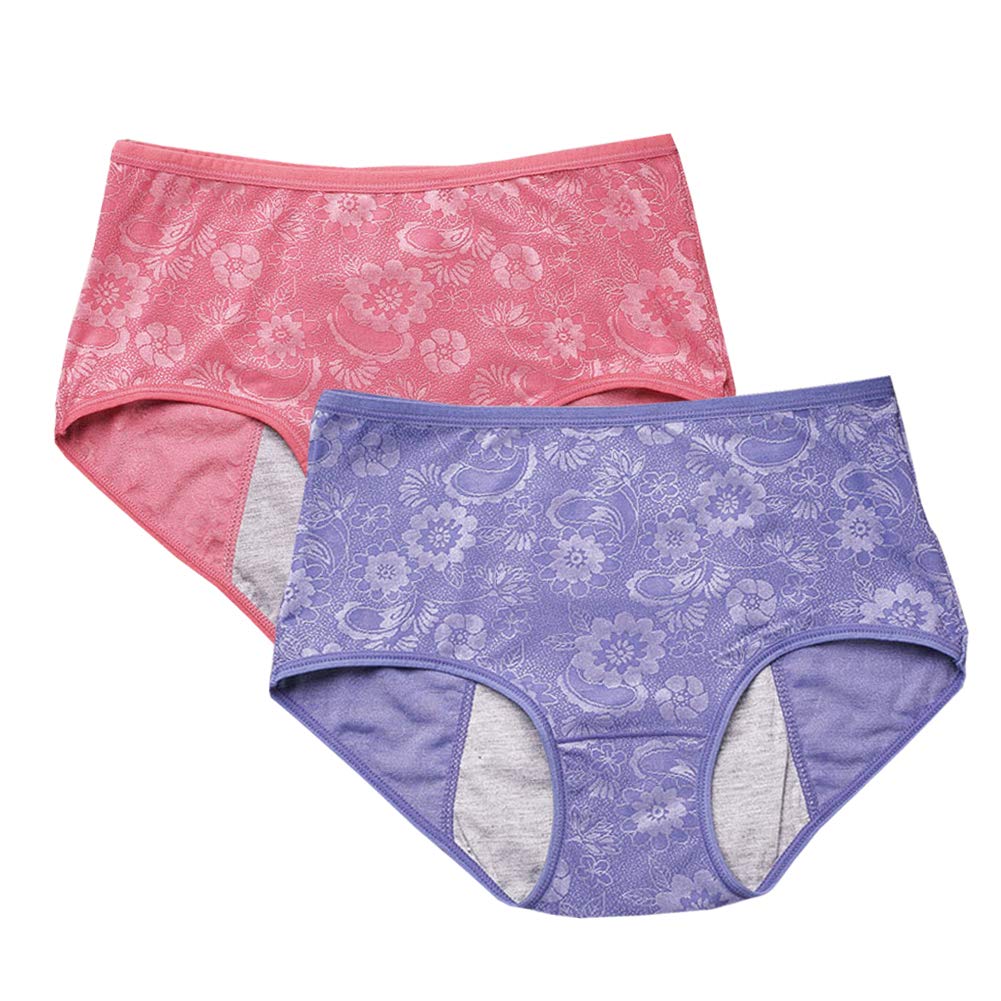 Women’s Menstrual Period Jacquard Easy Clean Panties 3-Pack UK Sizes 8-16 - Multicolour -