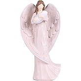 XINGYAN Guardian Angel Figurine with Heart-Shaped Wings Holding a Sleeping Baby - Handcrafted Resin Angel Statue for Home Décor, Healing Gifts for Women, Christmas, Thanksgiving (Model A)