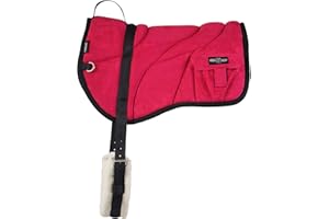 Harrison Howard Ergonomically Designed Correct Bareback Pad with Side Pockets Extra Thick Center for Maximum Support Anti-Slip Bareback Pad Comes with Matching Girth