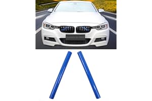 SHSBSCAR M-Sport V Brace Grille Inserts Stripes Trim, Compatible with BMW 3/4 Series F30 F32 320 328i 330 335 428 435 Front Grille Trim Stripes Cover(Blue)
