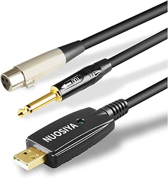 Amazon Com Xlr To Usb Xlr To 1 4 Cable Nuosiya Usb Microphone Cable And 1 4 Inch Ts Cord 2 In 1 Mic Link Converter Studio Audio Cable Connector For Microphones Recording Karaoke 10ft Industrial
