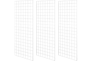 NEESEEYEE Heavy Duty Commercial Grade Gridwall Panels – Grid Panel for Any Retail Display, 2’ Width x 5’ Height, 3 Gridwall Panels Per Carton (White Finish)