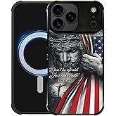DAIZAG Case for iPhone 17 Pro Max,[Compatible with Magsafe] Air-Guard Corners Shockproof Soft Phone Cover for Boy Men Gift,Christian Jesus God Bless American Flag