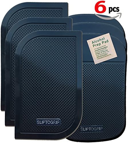 SlipToGrip Premium Cell Pads 6 PACK - Two Universal Cell Pads, Sticky Pad, Holds Cell Phone Dashboard. Sticky Anti-Slip GEL Pads - Holds Phone, Sunglasses, Coins, Golf Cart, Boating, Brand Name