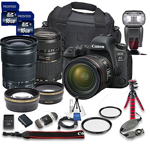 Canon-EOS-6D-MARK-II-DSLR-Camera-Bundle-w-Canon-EF-24-105mm-f35-56-IS-STM-Lens-Tamron-70-300mm-f4-56-Telephoto-Lens-2pc-PROSPEED-16GB-Memory-Cards-Premium-Accessory-Bundle-Kit-18-Items
