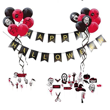 Halloween-Partyballons, Halloween, Latex-Luftballons, Dekoration, Set mit 21 Teilen