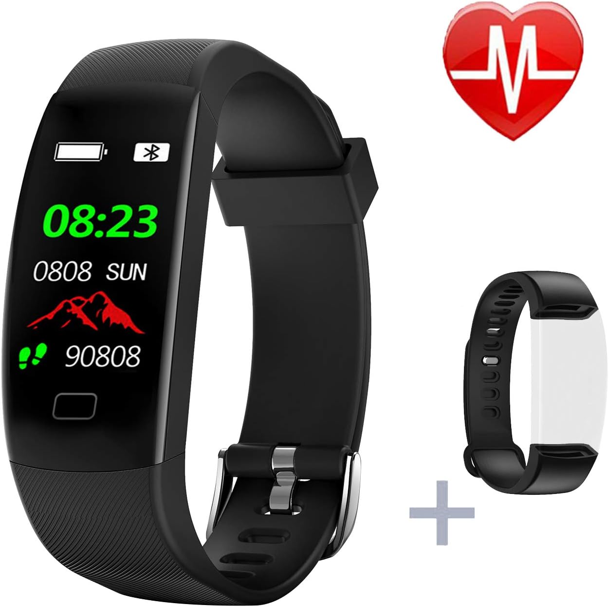 Fitness Tracker HR, Activity Tracker Watch with Heart Rate /Blood Pressure Monitor, IP68 Waterproof Smart Bracelet as Sleep Monitor,Step Tracker,Calorie Counter Pedometer Watch for Android and iOS