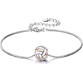 S925 Sterling Silver Soccer/Volleyball/Baseball Bracelet Ball Bracelets Sports Jewelry Gifts For Women Man