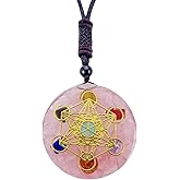 EDEN'S CALL Healing 7 Chakra Metatron's Cube Orgonite Crystal Stone Pendant Necklace for Men and Women 26.38" Adjustable Energy Generator Necklace