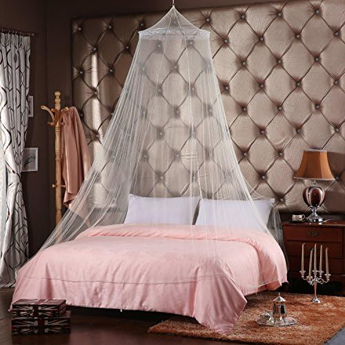 Onener Mosquito Nets - Circular Screen Netting Canopy Curtains with New Tear Resistant Loop + Quick and Easy Installation System for Single to King Size Beds Perfect for Baby Indoor &amp; Outdoor (White)