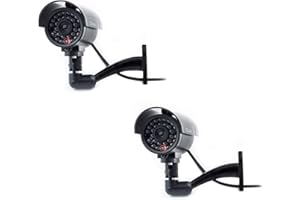 DigiCharge Dummy CCTV Camera Outdoor Indoor Fake Simulated CCTV Security Imitation Surveillance Cam Flashing LED (2PCS)