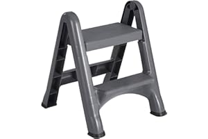 Rubbermaid EZ™ Step Folding Step Stool, Cylinder Grey