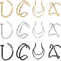 Amazon: Amoina Fake Septum Piercing Faux Nose Rings Hoop Stainless