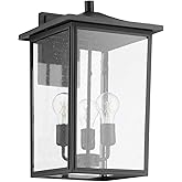 Quorum 722-11-69 Transitional Three Light Wall Mount from Riverside Collection in Black Finish,